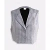 Reistor Women's Cropped Cotton Tweed Vest In Grey In Grey