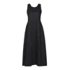 Reistor Women's Cross-back Black Midi Cotton Dress In Black