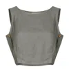 Reistor Boxy Crop Top In Green