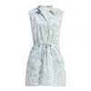 Reistor Drawstring Shirt Dress In Blue Florals In Blue