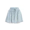 Reistor Women's Drawstring Short Skirt In Blue Florals