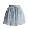 Reistor Drawstring Short Skirt In Light Blue Florals