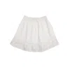 Reistor Women's Drawstring Short White Cotton Skirt In Coconut White