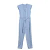 Reistor Women's Evening Chai Tencel Jumpsuit Blue In Blue