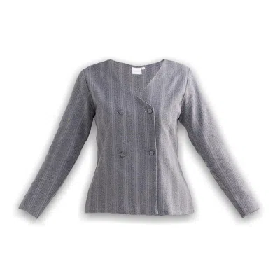 Reistor Women's Fitted Cotton Tweed Jacket In Grey