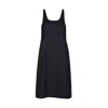 Reistor Women's Fitted Knee Length Black Cotton Dress In Black