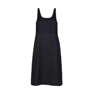 Reistor Women's Fitted Knee Length Black Cotton Dress