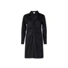 Reistor Women's Front Twist Black Cotton Dress