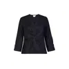 Reistor Women's Front Twist Black Cotton Top