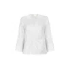 Reistor Women's Front Twist White Cotton Top In White
