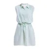 Reistor Women's Green Drawstring Shirt Dress In Stripes