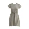 Reistor Drawstring Short T-shirt Dress In Green
