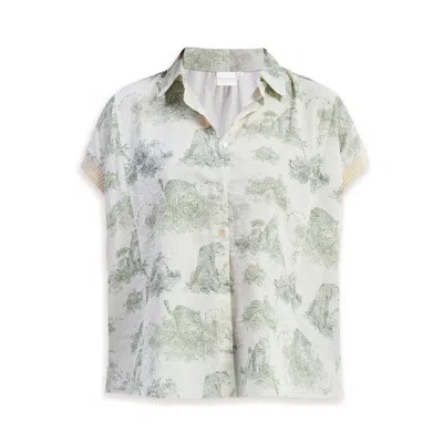 Reistor Women's Green Relaxed-fit Button-down Shirt In Animal Print