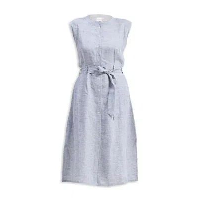 Reistor Women's Grey Back Cut Out Linen Dress In Gray