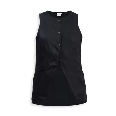 Reistor Women's Hemp Vest Jacket In Black