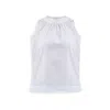 Reistor Women's High-neck Top With Gathers In White