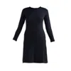 Reistor Women's Long Sleeves Fitted Short Dress In Black In Black