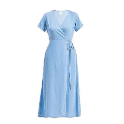 Reistor Women's Maxi Wrap Light Blue Dress