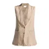 Reistor Women's Neutrals Sleeveless Hemp Jacket In Neutral