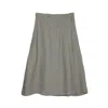 Reistor Women's Overlap Midi Dark Green Skirt In Neutral Beige