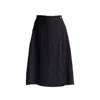 Reistor Women's Overlap Midi Skirt In Black