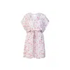 Reistor Women's Pink / Purple Relaxed Drawstring Floral Dress In Pink/purple