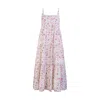 Reistor Women's Pink / Purple Strappy Tiered Floral Maxi Dress In Pink/purple