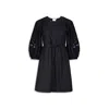 Reistor Shirt Dress With Balloon Sleeves In Black In Black