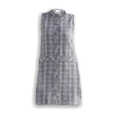 REISTOR WOMEN'S THE COTTON TWEED SHIFT DRESS IN GREY