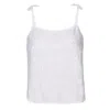 Reistor Women's Tie-up Camisole White Hemp Top In White