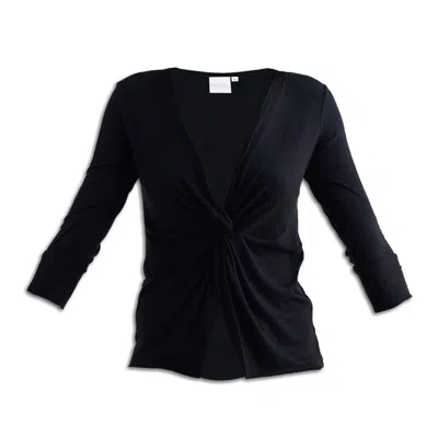 Reistor Twist Front Knit Shirt In Black