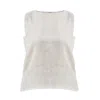 Reistor Boat Neck Top In Checkered Linen