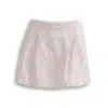 Reistor Women's White Cotton Tweed Skort In Cream In White