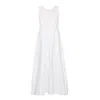 Reistor Women's White Cross-back Midi Cotton Dress In White