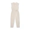 Reistor Women's White Evening Chai Light Ecru Jumpsuit In Beige Hemp