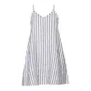 Reistor Women's White Short Striped Tent Dress With Back Tie In Black And White Stripes
