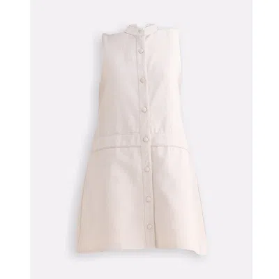 REISTOR WOMEN'S WHITE THE COTTON TWEED SHIFT DRESS IN CREAM