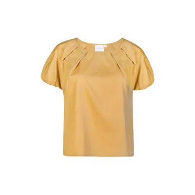 Reistor Women's White / Yellow / Orange Balloon Sleeve Tuscan Sun Top In White/yellow/orange