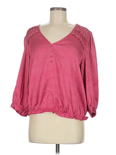 Pre-owned Reitmans 3/4 Sleeve Blouse In Pink