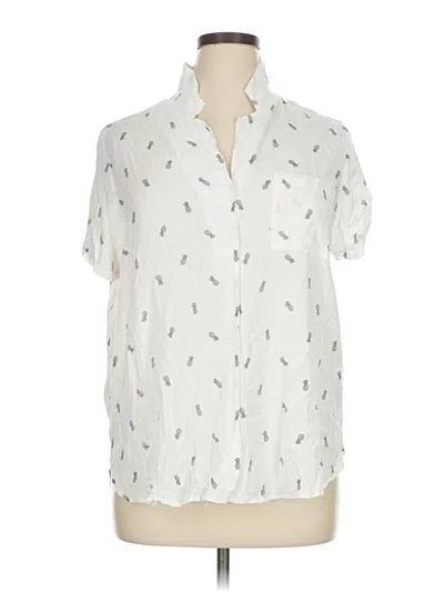 Pre-owned Reitmans Short Sleeve Blouse In White