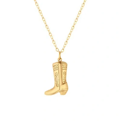 Rejected Hearts Club Give Em The Boot Gold Charm Necklace