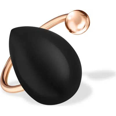 Rejected Hearts Club Marry Yourself Ring In Onyx/rose Gold Band