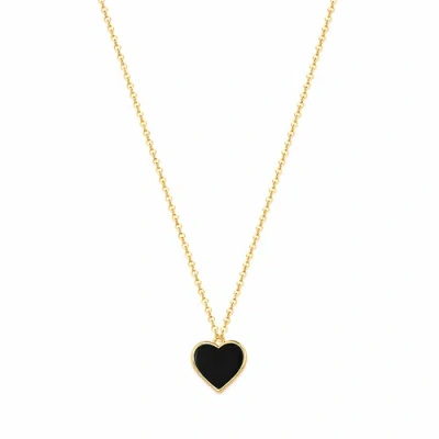 Rejected Hearts Club Single Hearted Girl Heart Necklace In Black