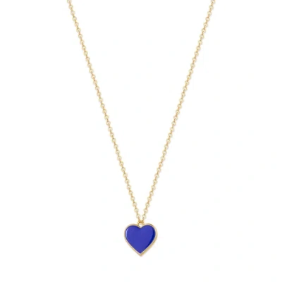 Rejected Hearts Club Single Hearted Girl Heart Necklace In Blue