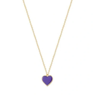 Rejected Hearts Club Single Hearted Girl Heart Necklace In Purple