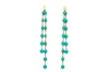 Rejected Hearts Club Women's Blue Turquoise Dangle Double Sided Chain Earrings In Blue
