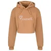 Rejected Hearts Club Women's Brown Love Yourself Crop Hoodie Khaki In Brown