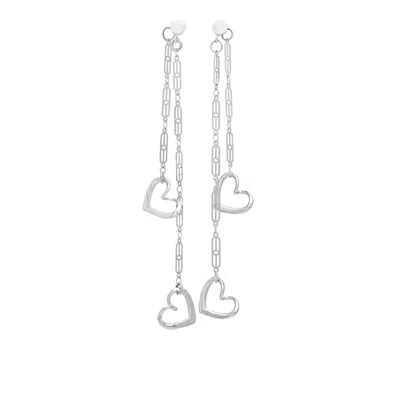 Rejected Hearts Club Women's Con Amor Silver Dangle Earrings