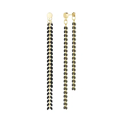 Rejected Hearts Club Women's Elegante Black Chevron Dangle Earrings