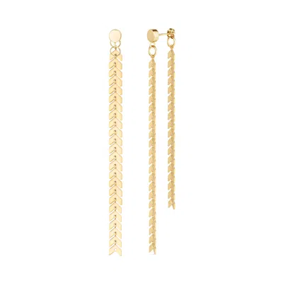 Rejected Hearts Club Women's Elegante Gold Chevron Dangle Earrings